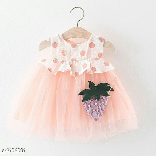 Cute Kid's Trendy Cotton & Polyester Girl's Dresses