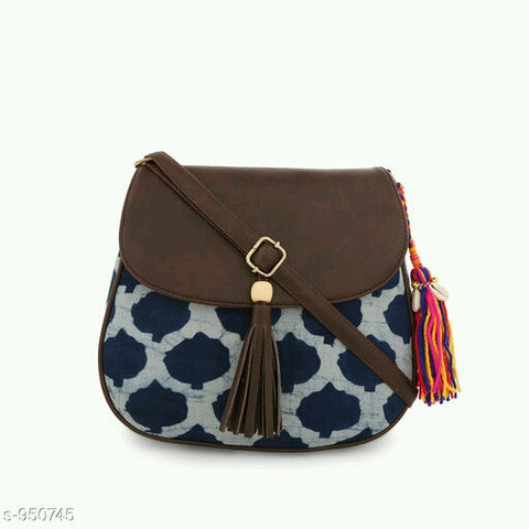 Cotton Faux Leather Printed Bags For Women's