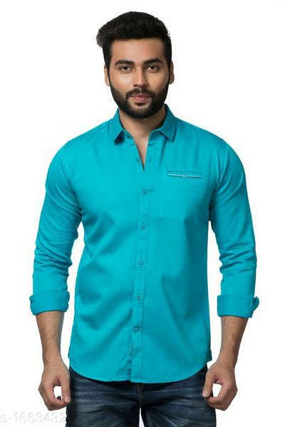 Men's Cotton Slub Satin Solid Shirts