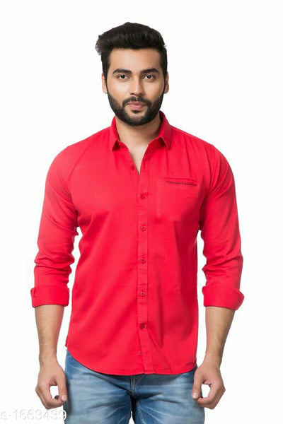 Men's Cotton Slub Satin Solid Shirts