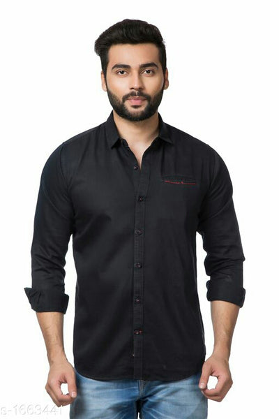 Men's Cotton Slub Satin Solid Shirts