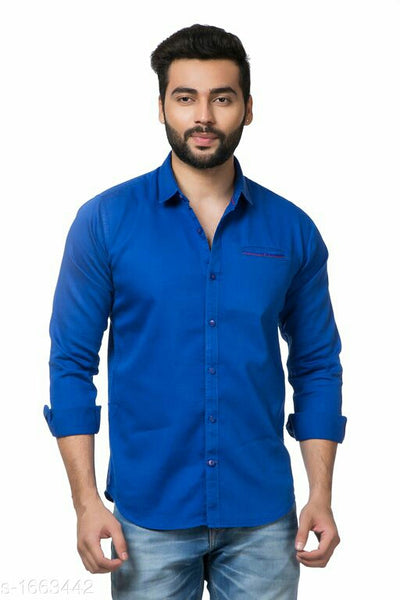 Men's Cotton Slub Satin Solid Shirts