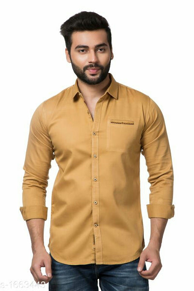 Men's Cotton Slub Satin Solid Shirts