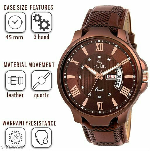 Men's Unique Leather Analog Watches