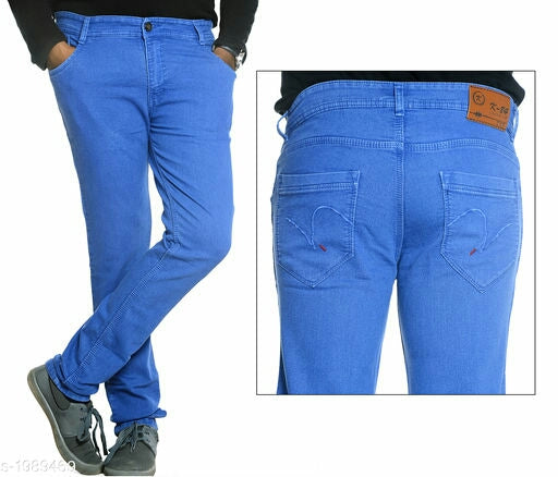 Men's Stylish Solid Denim Stretchable Jeans