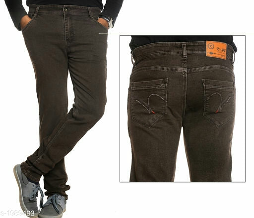 Men's Stylish Solid Denim Stretchable Jeans