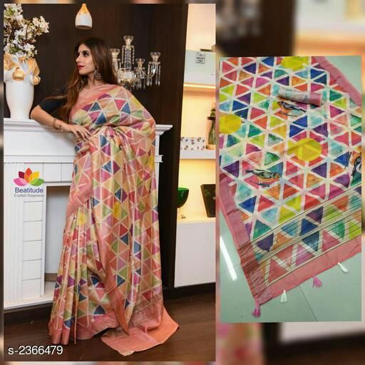 Hrishita Alluring Pure Linen Satin Women's Saree