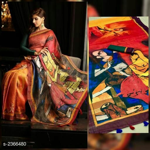 Hrishita Alluring Pure Linen Satin Women's Saree