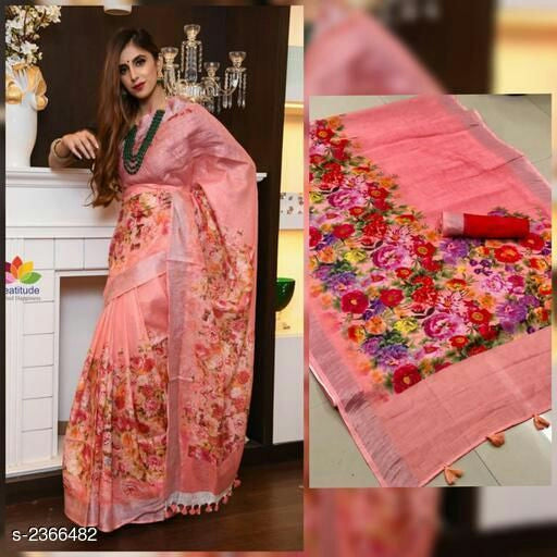 Hrishita Alluring Pure Linen Satin Women's Saree