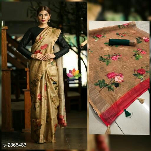 Hrishita Alluring Pure Linen Satin Women's Saree