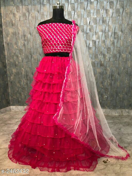 Aradhya Heavy Soft Mono Net Women's Lehengas