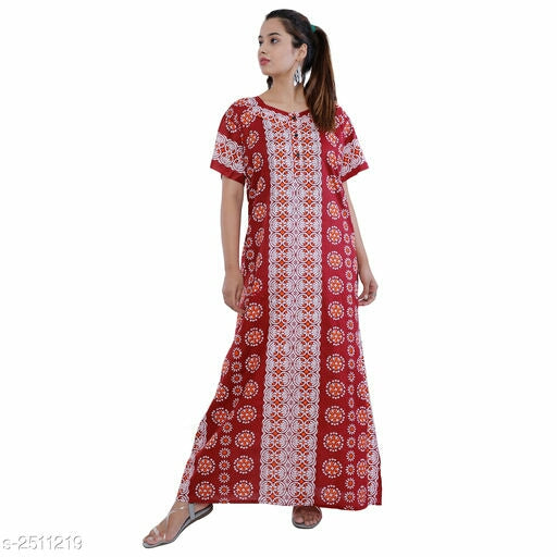 Women's Cotton Printed Nightdress 