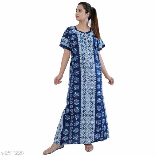 Women's Cotton Printed Nightdress 