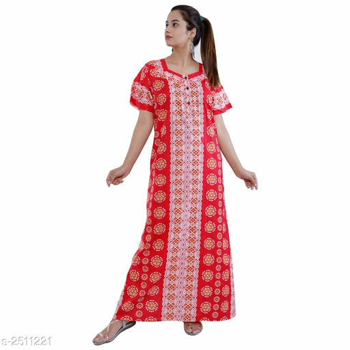 Women's Cotton Printed Nightdress 