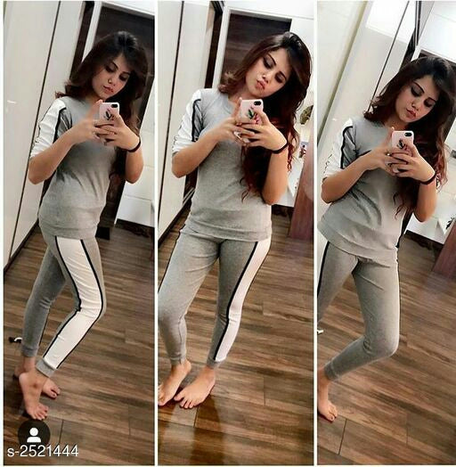 Trendy Cotton Blend Women's Top & Bottom Sets