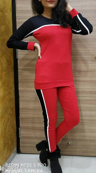 Trendy Cotton Blend Women's Top & Bottom Sets