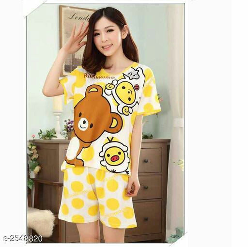 Comfy Women Polyester & Cotton Sleepwear Set