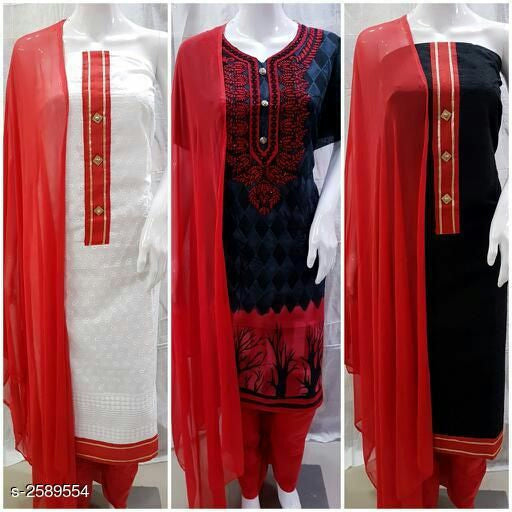 Divine Trendy Chikankari Cotton Suits & Dress Materials