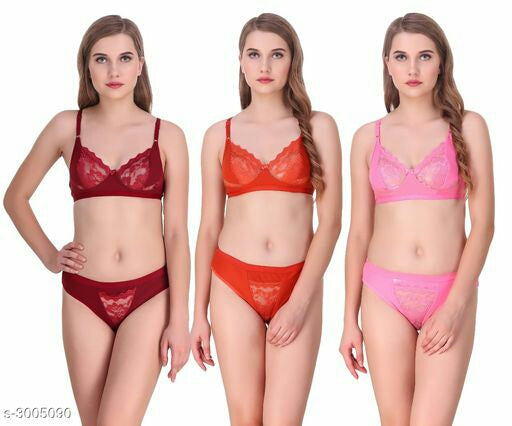 Trendy Women's Cotton Lingerie Set Combo