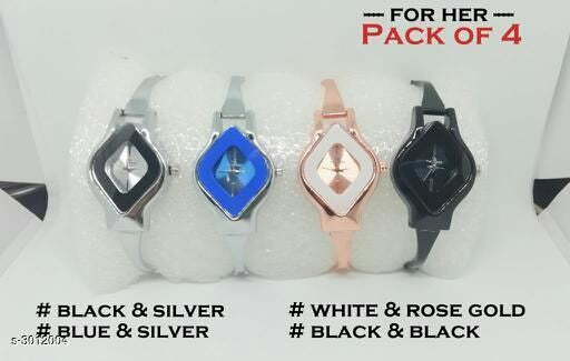 Divine Stylish Metal Women's Watches Pack(4)