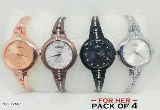 Divine Stylish Metal Women's Watches Pack(4)