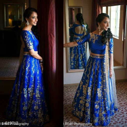 Fancy Taffeta Silk Embroidered Lehengas