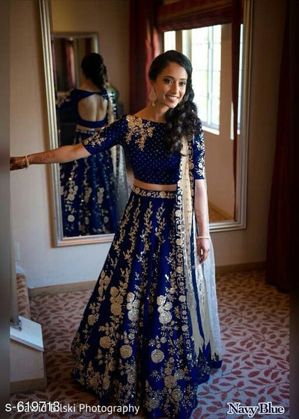 Fancy Taffeta Silk Embroidered Lehengas