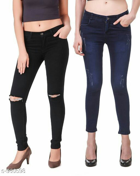 Denim Solid Women's Jeans Combo