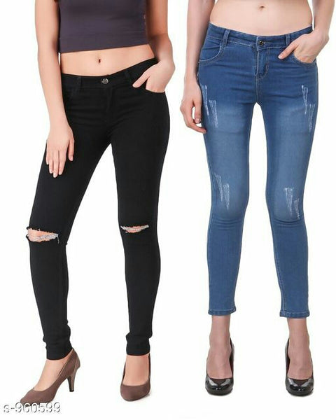 Denim Solid Women's Jeans Combo