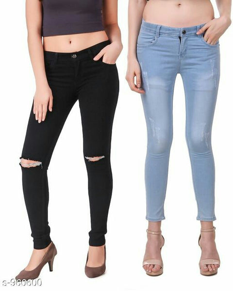 Denim Solid Women's Jeans Combo