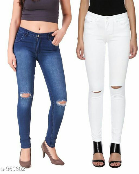 Denim Solid Women's Jeans Combo