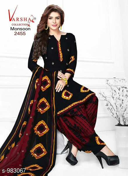 Stunning Synthetic Printed Salwar Suits & Dress Material