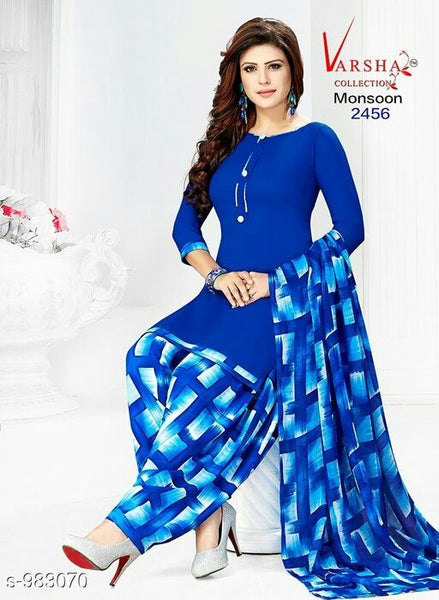 Stunning Synthetic Printed Salwar Suits & Dress Material