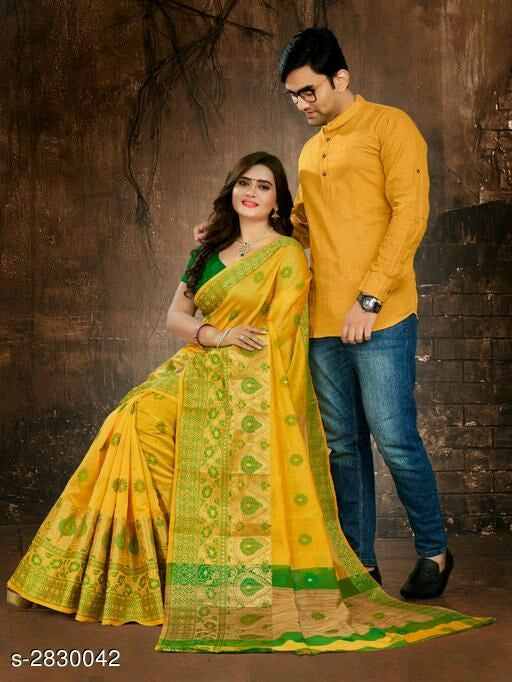 Kashvi Fancy Men's Kurta & Sarees Combo