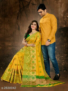 Kashvi Fancy Men's Kurta & Sarees Combo