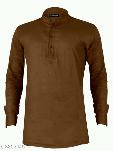 Stylish Men's Attractive Cotton Solid Short Kurtas