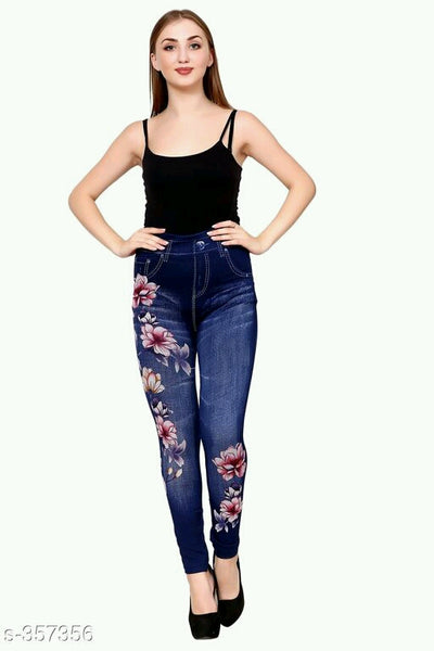 Ladies Fancy Polycotton Jeggings