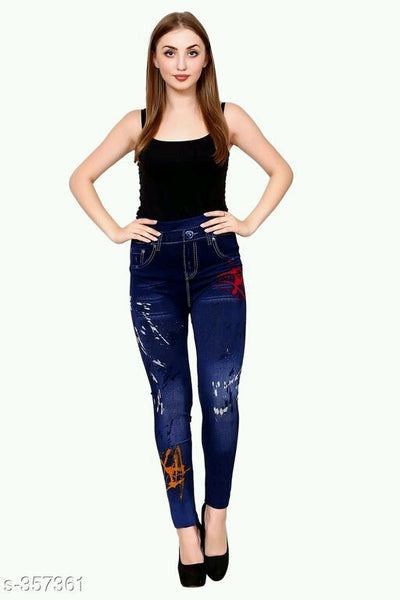 Ladies Fancy Polycotton Jeggings