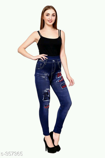 Ladies Fancy Polycotton Jeggings