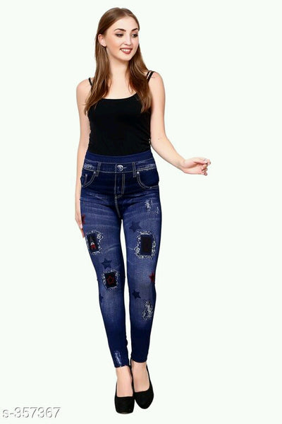 Ladies Fancy Polycotton Jeggings