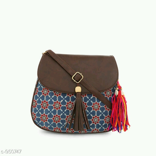 Cotton Faux Leather Printed Bags For Women's