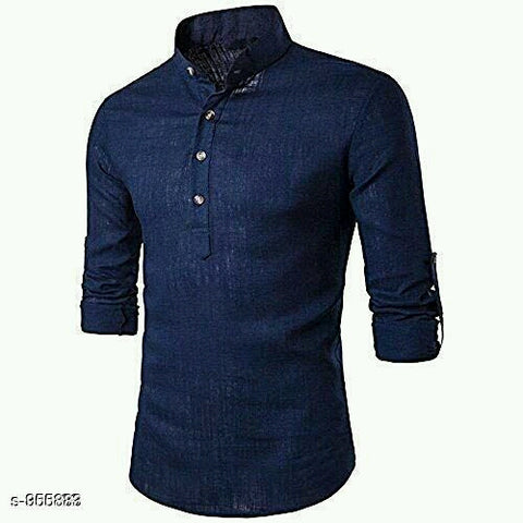 Stylish Men's Attractive Cotton Solid Short Kurtas