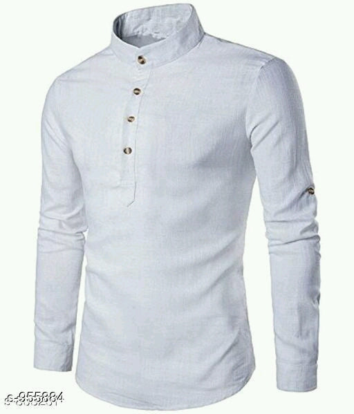 Stylish Men's Attractive Cotton Solid Short Kurtas