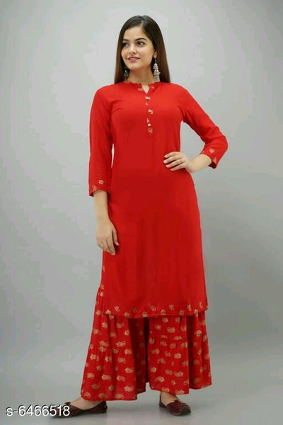 Adrika Sensational Women Kurti With Sharara Set